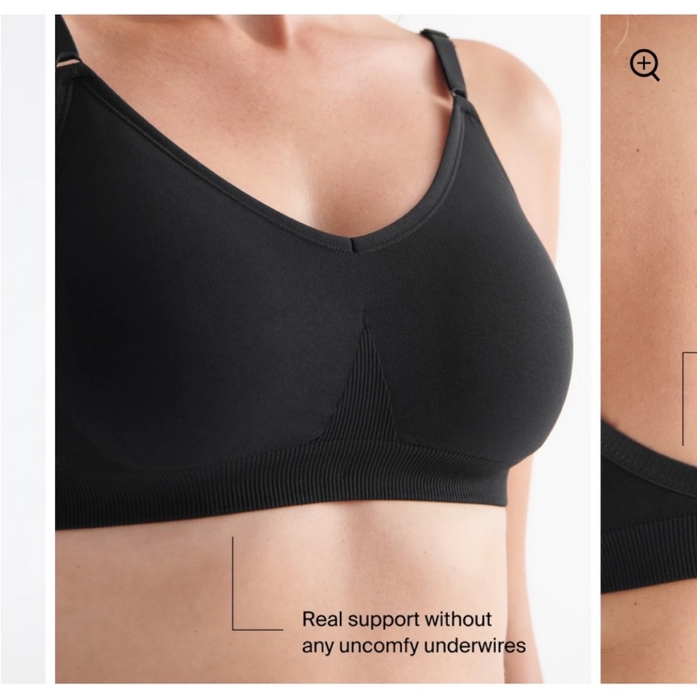 Knix Black Seamless V-Neck Bra Intimates & Sleepwear